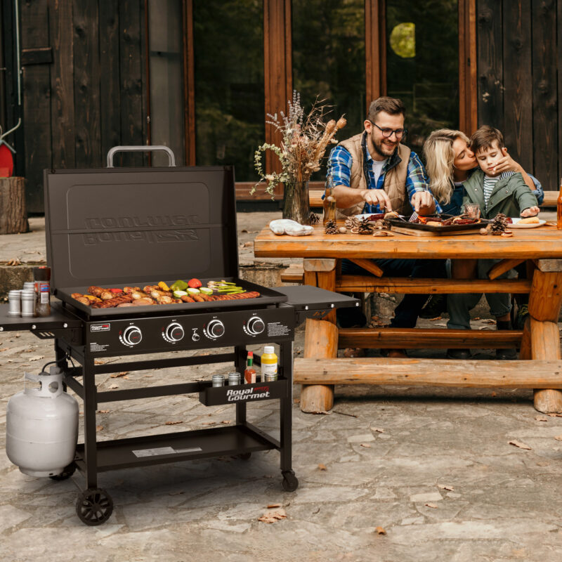 Royal Gourmet GA5401T 5-Burner Propane Gas Grill with Sear Burner and Side Burner, Stainless Steel BBQ Grill with 632 Sq. In. Grilling Area for Outdoor Barbecue Cooking, 64,000 BTUs, Silver