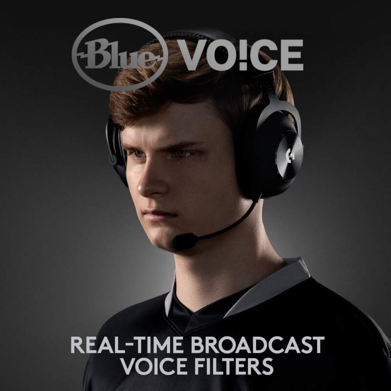 Logitech G PRO X Wireless Lightspeed Gaming Headset Gen 1: Blue VO!CE Mic Filter Tech, 50 mm PRO-G Drivers, and DTS Headphone:X 2.0 Surround Sound - Black
