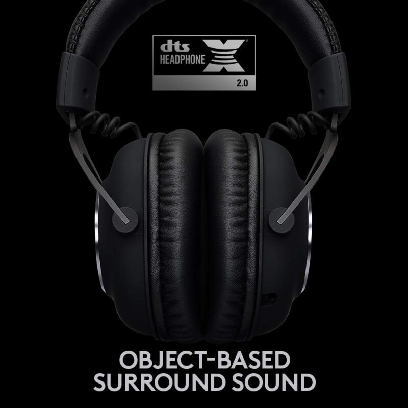 Logitech G PRO X Wireless Lightspeed Gaming Headset Gen 1: Blue VO!CE Mic Filter Tech, 50 mm PRO-G Drivers, and DTS Headphone:X 2.0 Surround Sound - Black