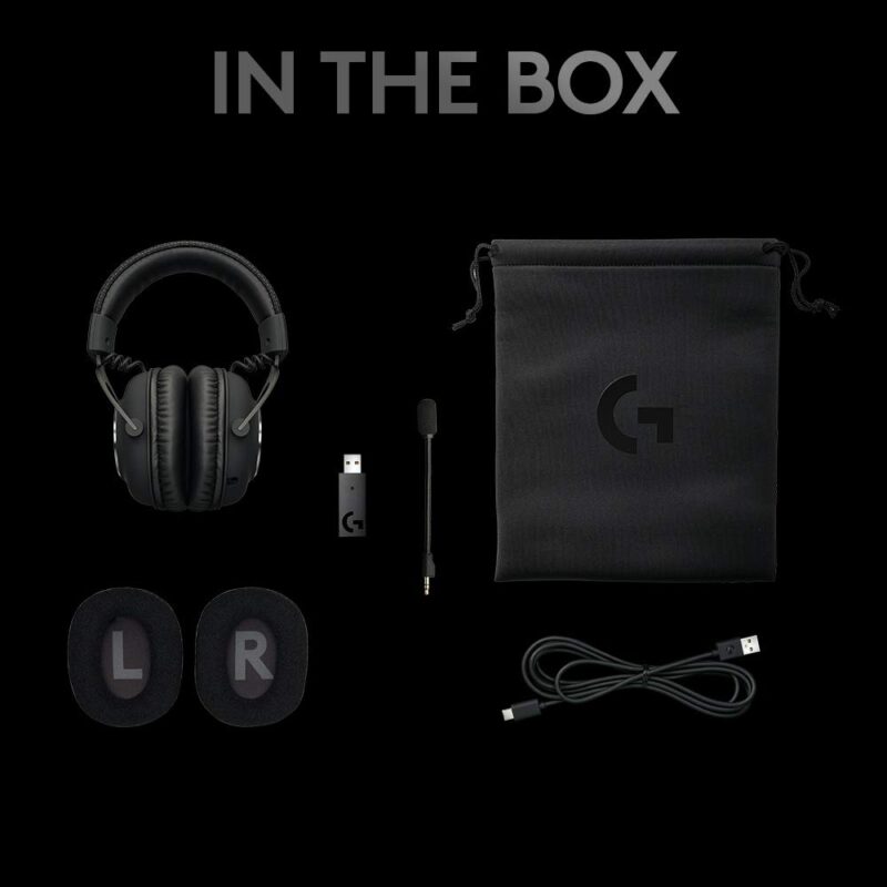 Logitech G PRO X Wireless Lightspeed Gaming Headset Gen 1: Blue VO!CE Mic Filter Tech, 50 mm PRO-G Drivers, and DTS Headphone:X 2.0 Surround Sound - Black