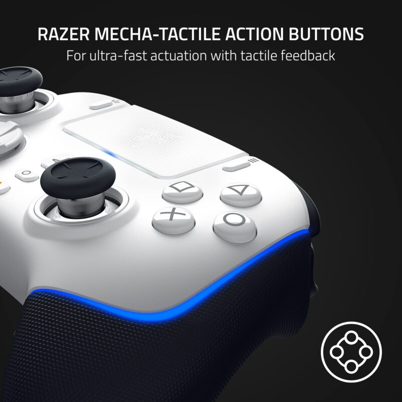 Razer Wolverine V2 Pro Wireless Gaming Controller for PlayStation 5 / PS5 PC: HyperSpeed Wireless - Mecha-Tactile Action Buttons - 8-Way Microswitch D-Pad - 6 Remappable Buttons - Chroma RGB - White