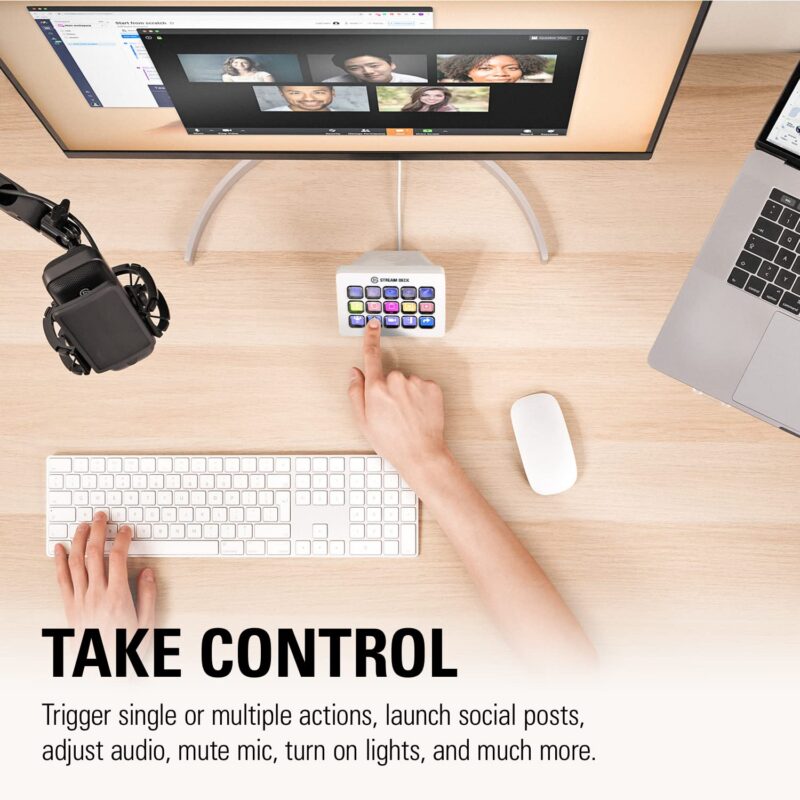Elgato Stream Deck MK.2 – Studio Controller, 15 macro keys, trigger actions in apps and software like OBS, Twitch, ​YouTube and more, works with Mac and PC