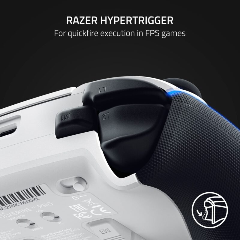 Razer Wolverine V2 Pro Wireless Gaming Controller for PlayStation 5 / PS5 PC: HyperSpeed Wireless - Mecha-Tactile Action Buttons - 8-Way Microswitch D-Pad - 6 Remappable Buttons - Chroma RGB - White