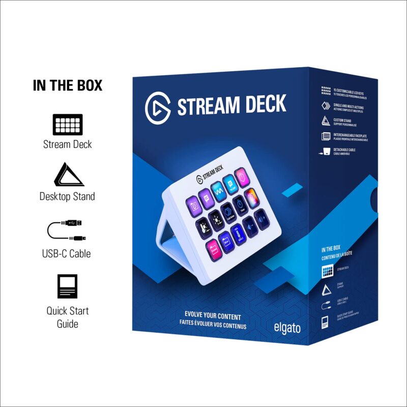 Elgato Stream Deck MK.2 – Studio Controller, 15 macro keys, trigger actions in apps and software like OBS, Twitch, ​YouTube and more, works with Mac and PC
