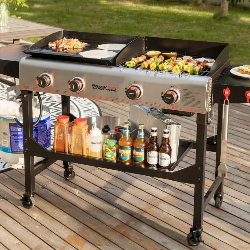 Royal Gourmet GA5401T 5-Burner Propane Gas Grill with Sear Burner and Side Burner, Stainless Steel BBQ Grill with 632 Sq. In. Grilling Area for Outdoor Barbecue Cooking, 64,000 BTUs, Silver